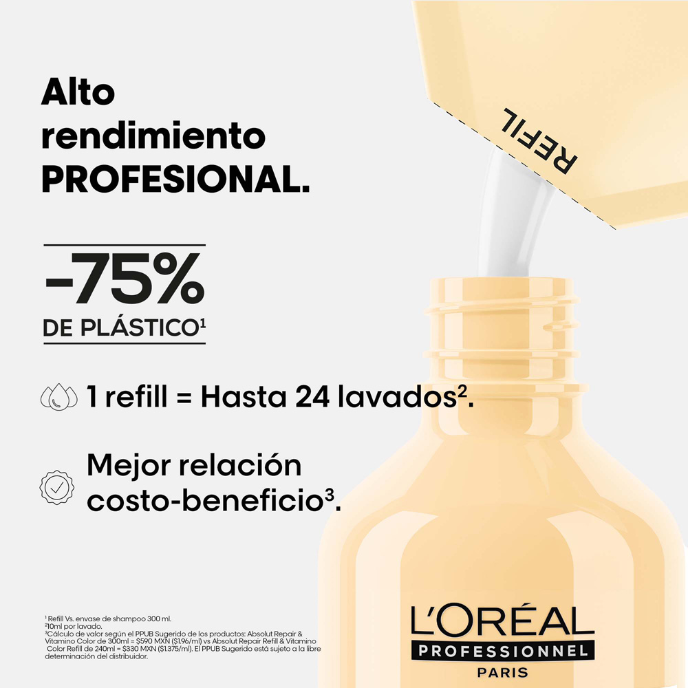 SHAMPOO REFILL L'OR&Eacute;AL PROFESSIONNEL ABSOLUT REPAIR (REFILL DE SHAMPOO PARA CABELLO DA&Ntilde;ADO)